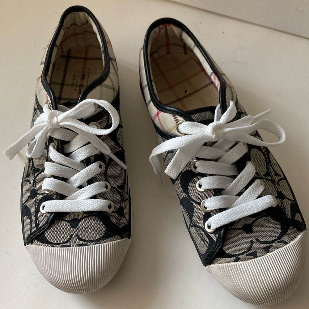 Coach Black and White Sneakers vintage Classic Design size 8